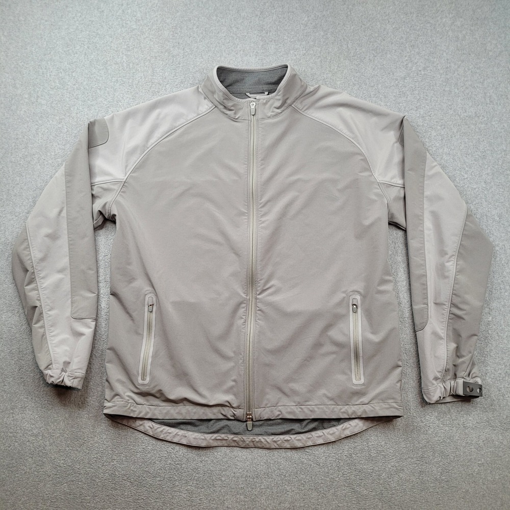 Peter Millar Full Zip Jacket Mens XL Gray MF18EZ29 Performance Golf Windbreaker